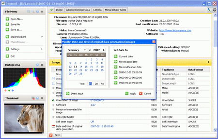 PhotoME digital images Exif data editor