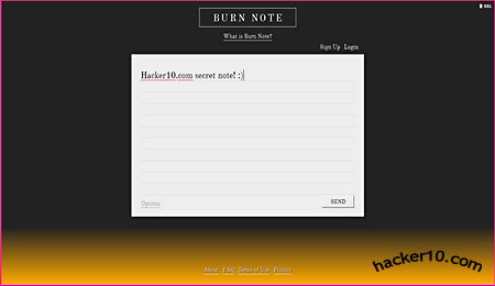 BurnNote self-destructing note