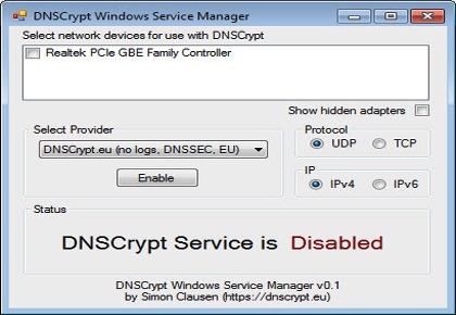 DNSCrypt Windows Service Manager