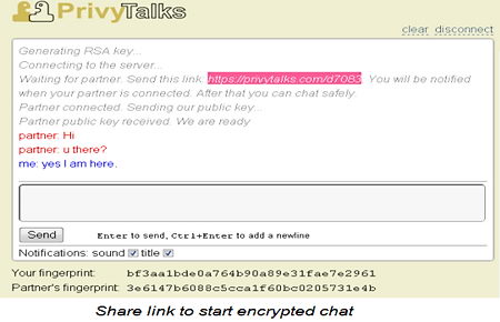 Create an encrypted private chat room with PrivyTalks
