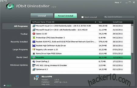 Uninstall a Windows program safely with iObit uninstaller