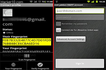 Android phone encrypted IM chat with ChatSecure