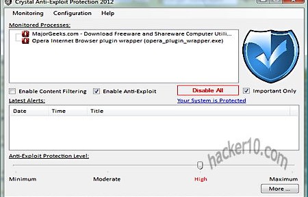 Stop malware with Crystal Anti-Exploit Protection