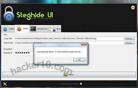 Steganography and encryption with StegHide UI