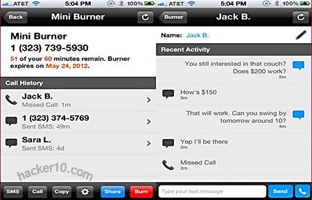 Burner disposable phone number