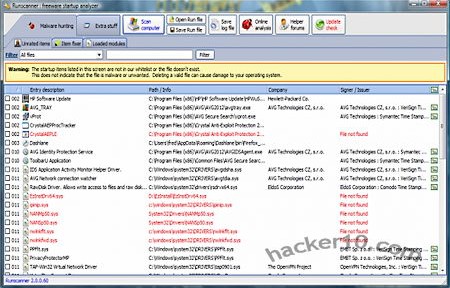Free startup and hijack analyzer runscanner
