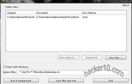 Encrypt and sync data in between folders with CryptSync