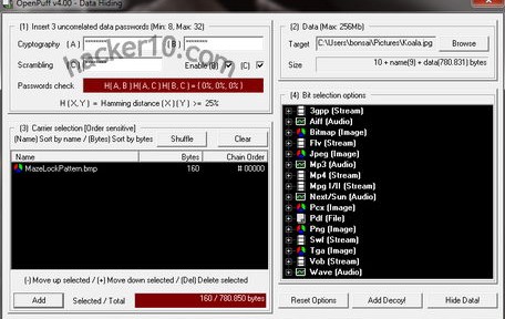 OpenPuff steganography freeware