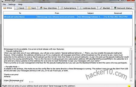 Anonymous P2P encrypted messages with Bitmessage
