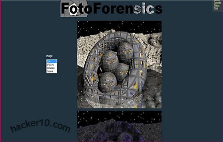 Free online image forensic analysis at Fotoforensics