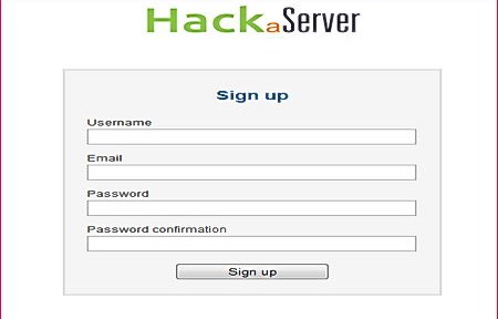 HackaServer account creation