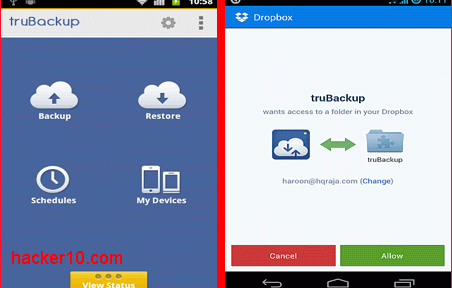 Android encrypted data backup with truBackup