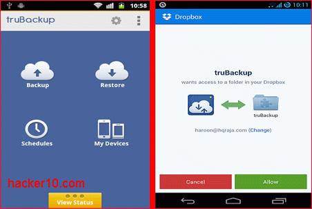 Android encrypted data backup with truBackup