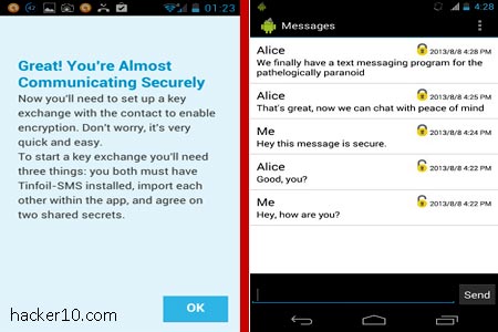 Exchange encrypted SMS messages with Tinfoil-SMS