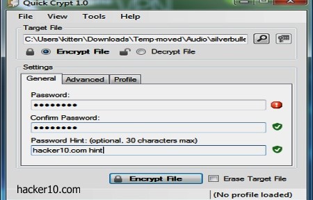 Windows AES256-bit file encryption with QuickCrypt