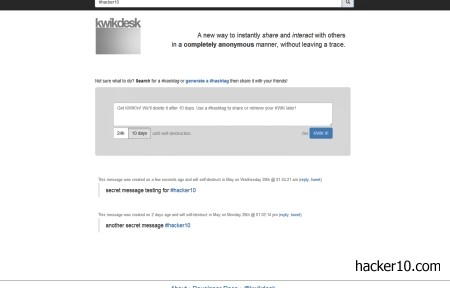 Share messages anonymously with KwikDesk