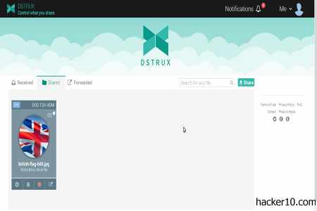 Share self-destructing files and notes with dstrux